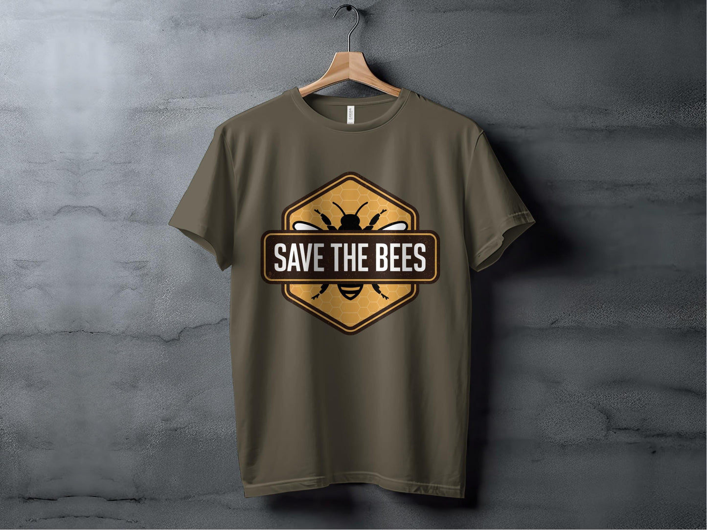 Save the Bees Badge Tee XS / Army