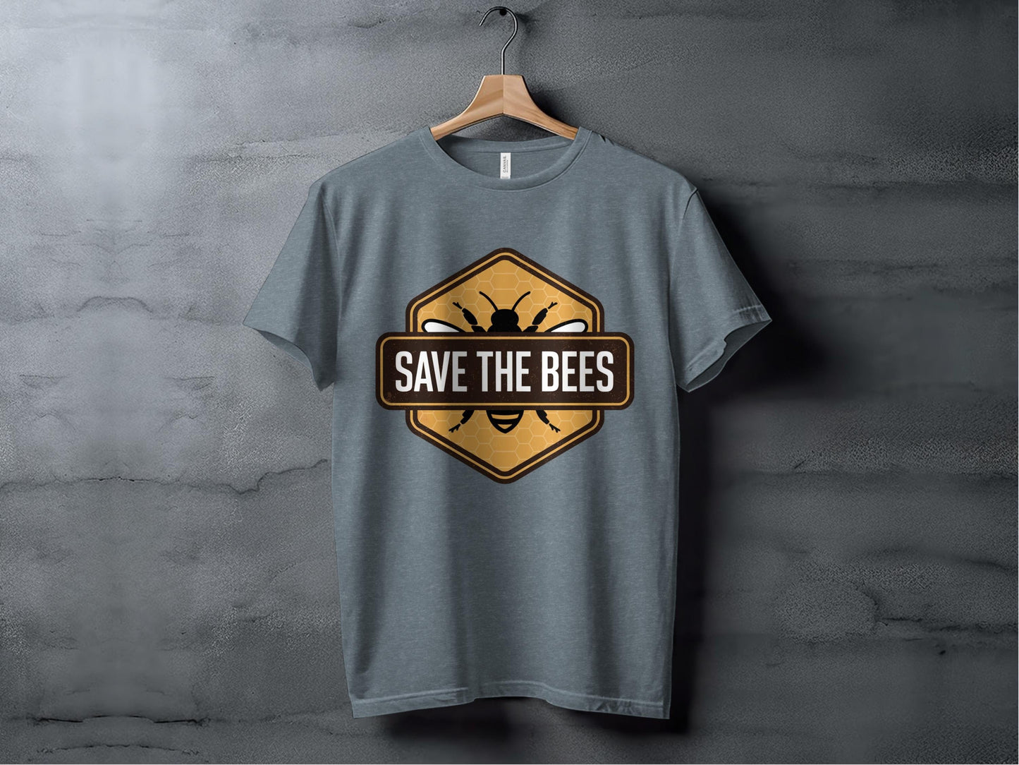 Save the Bees Badge Tee XS / Heather Slate