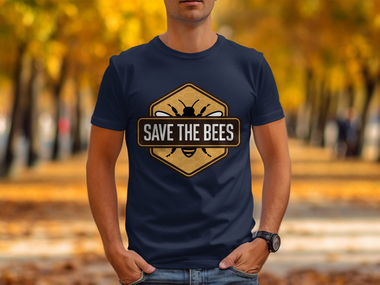 Save the Bees Badge Tee XS / Navy