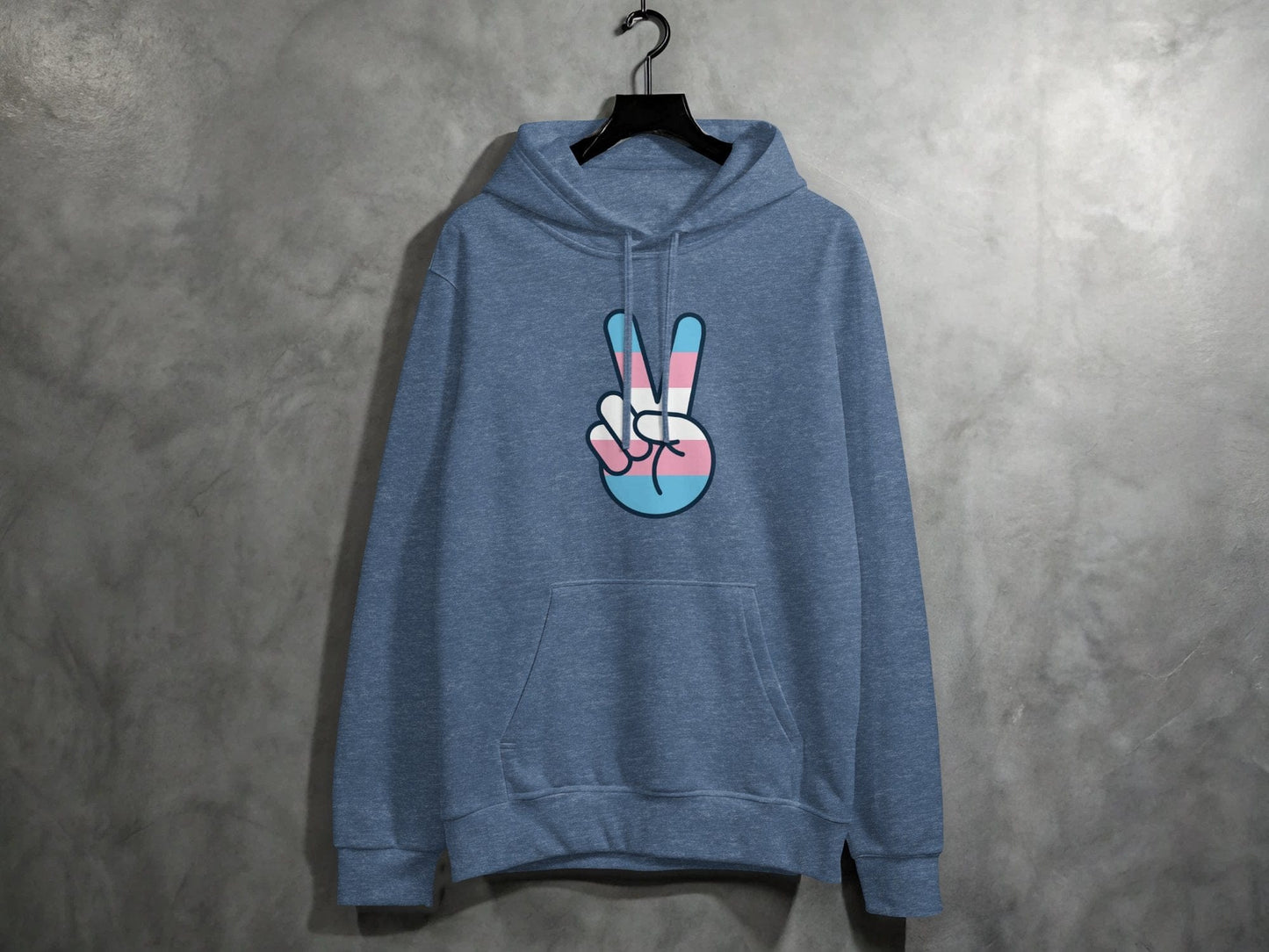 Transgender Peace Sign Hoodie S / Heather Sport Dark Navy