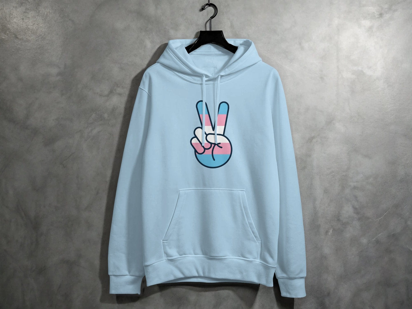 Transgender Peace Sign Hoodie S / Light Blue