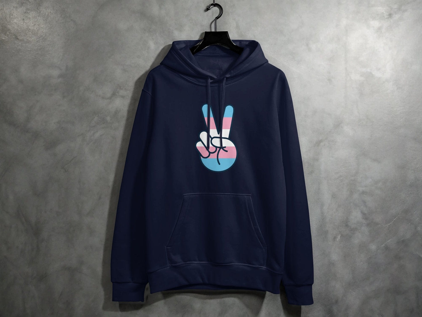 Transgender Peace Sign Hoodie S / Navy