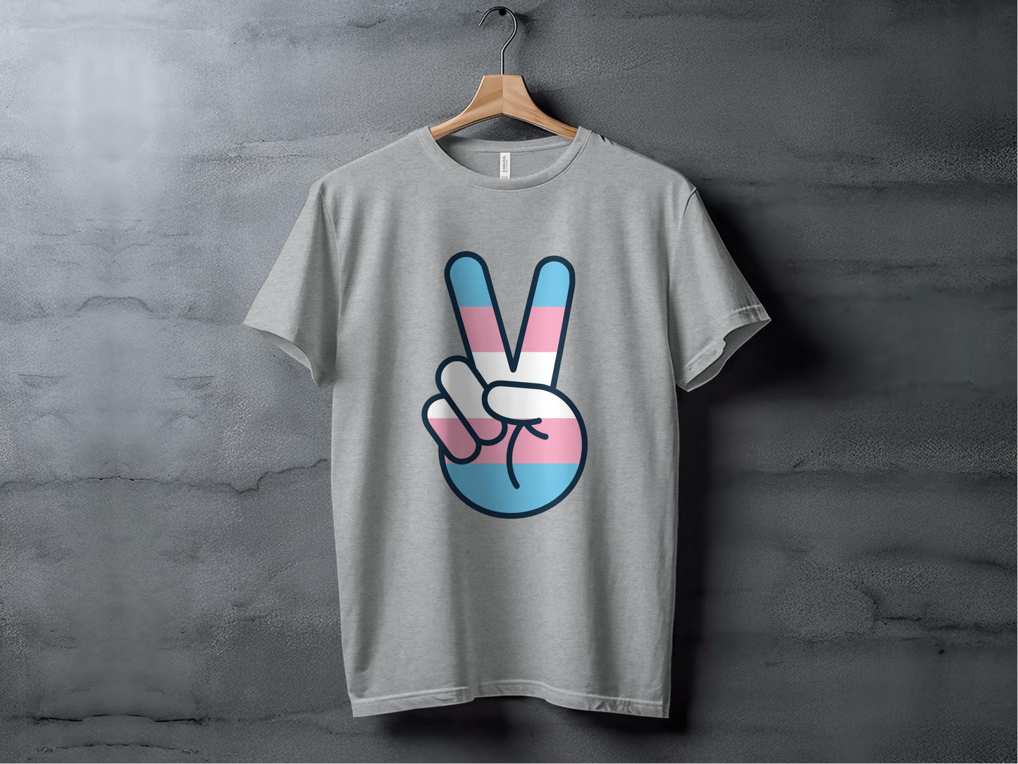 Transgender Pride Peace Sign Gesture Graphic Design T-Shirt Sweatshirt Hoodie XS / Athletic Heather