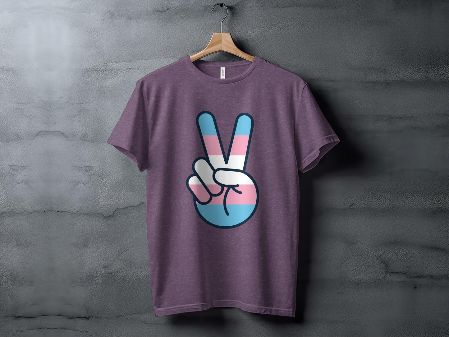 Transgender Pride Peace Sign Gesture Graphic Design T-Shirt Sweatshirt Hoodie XS / Heather Team Purple