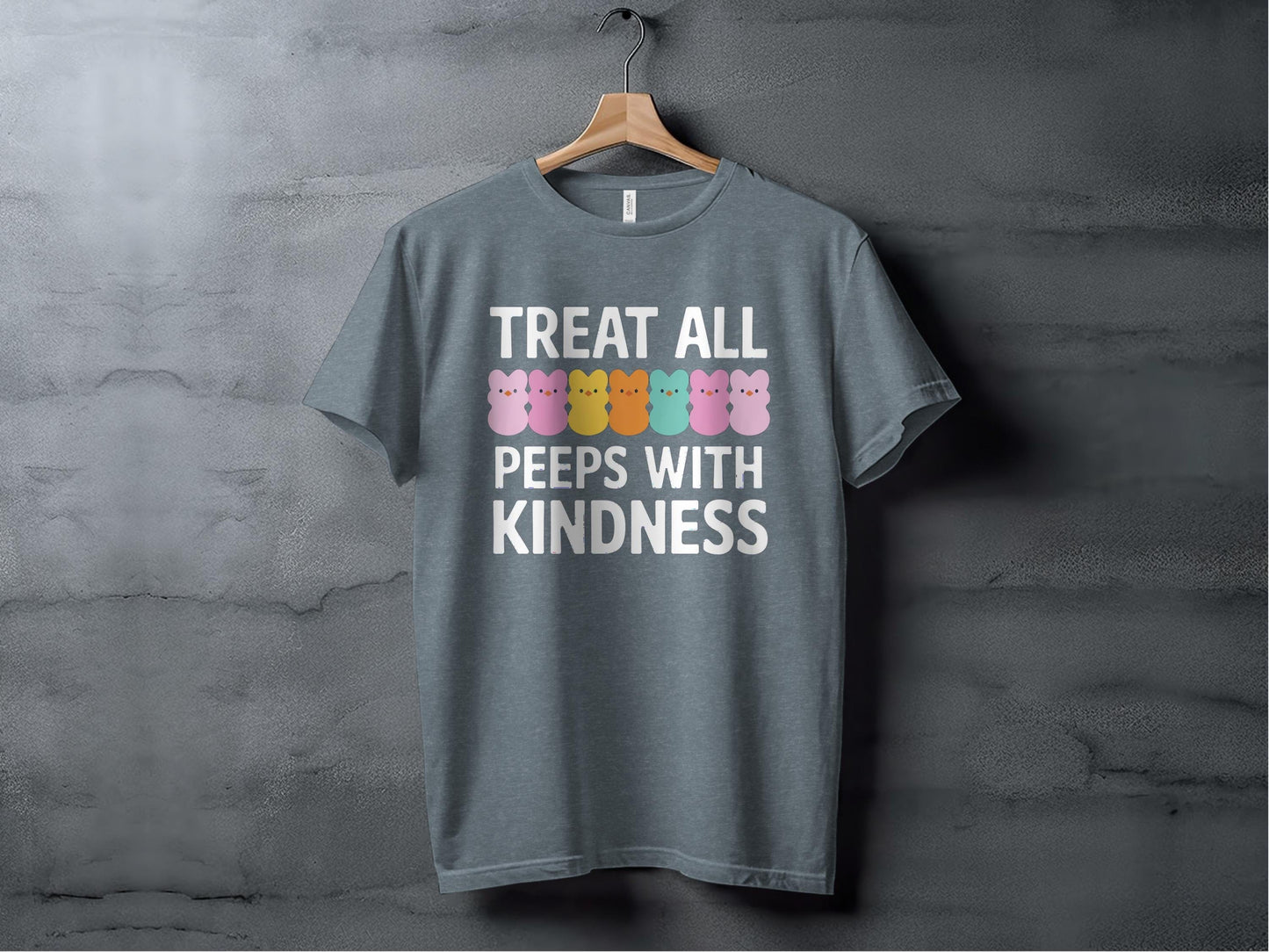 Treat All Peeps With Kindness Tee XS / Heather Slate
