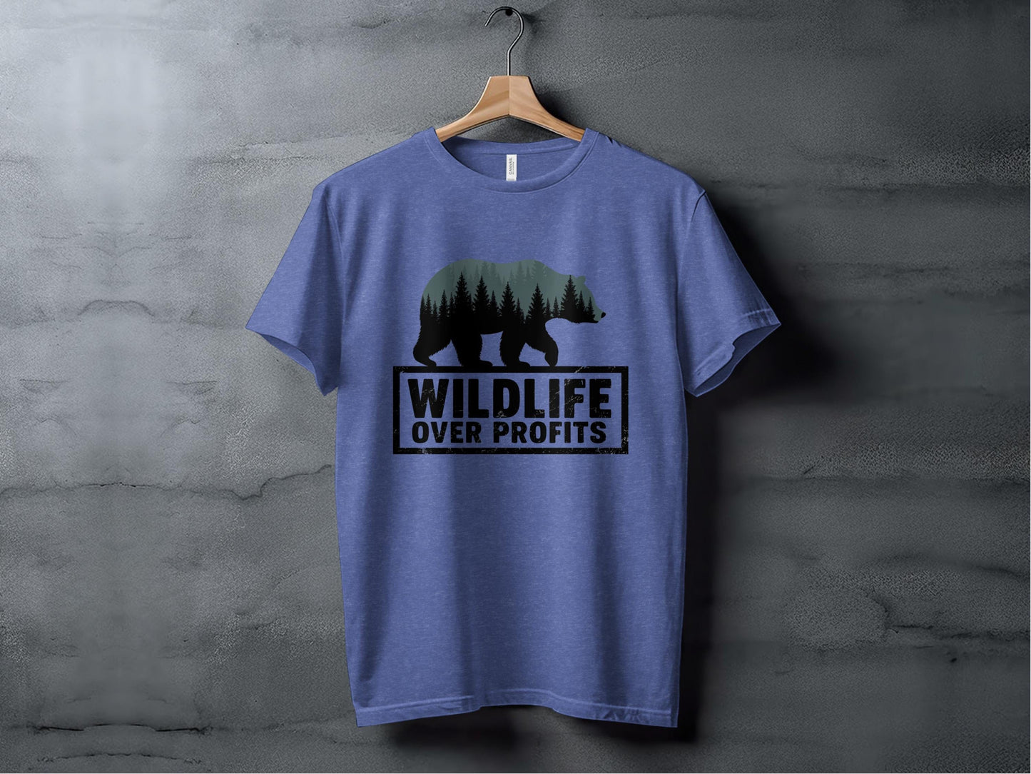 Wildlife Over Profits Tee XS / Heather True Royal