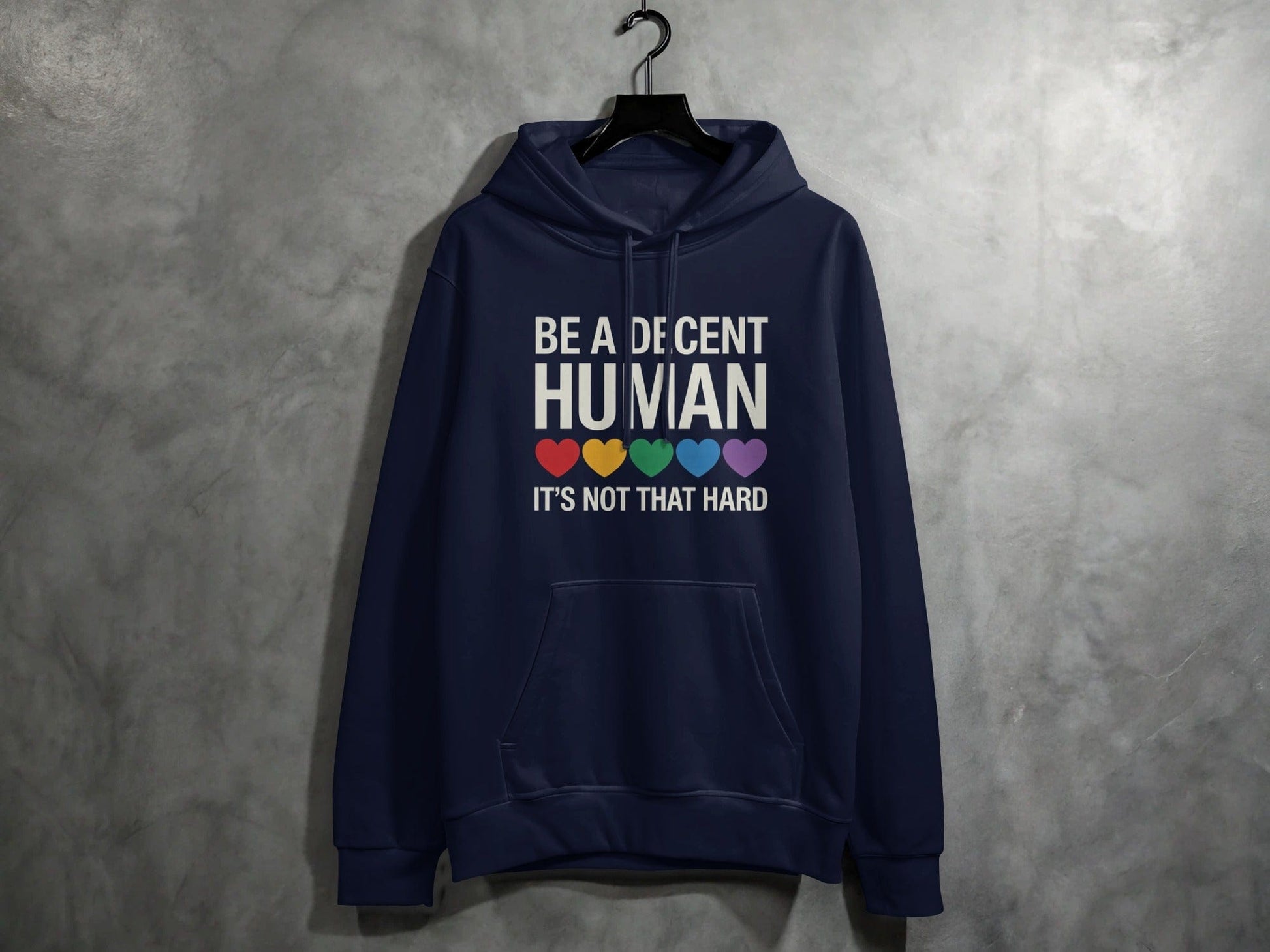Be A Decent Human Hoodie S / Navy