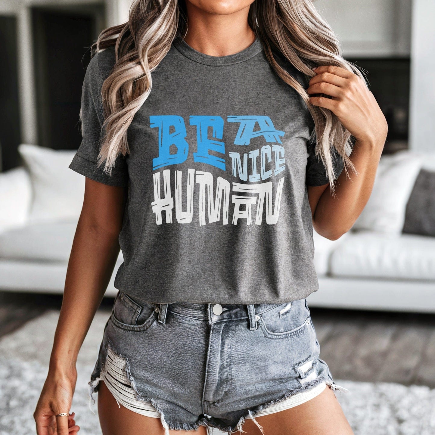 Be a Nice Human XS / Dark Grey Heather