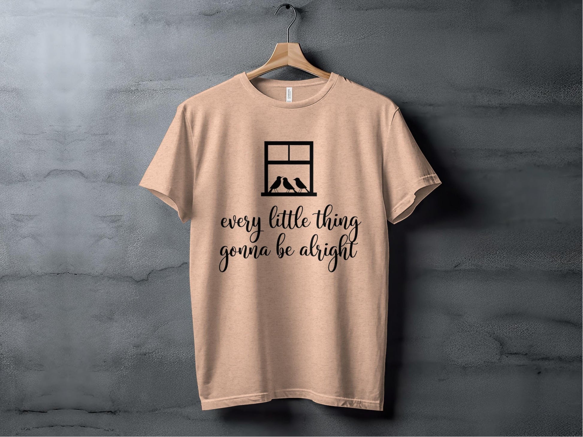 Every Little Thing Gonna Be Alright Window Tee XS / Heather Peach