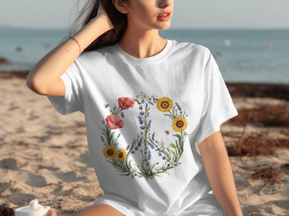 Floral Peace Sign Tee