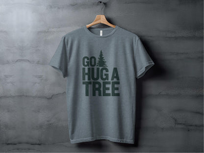Go Hug a Tree Tee XS / Heather Slate