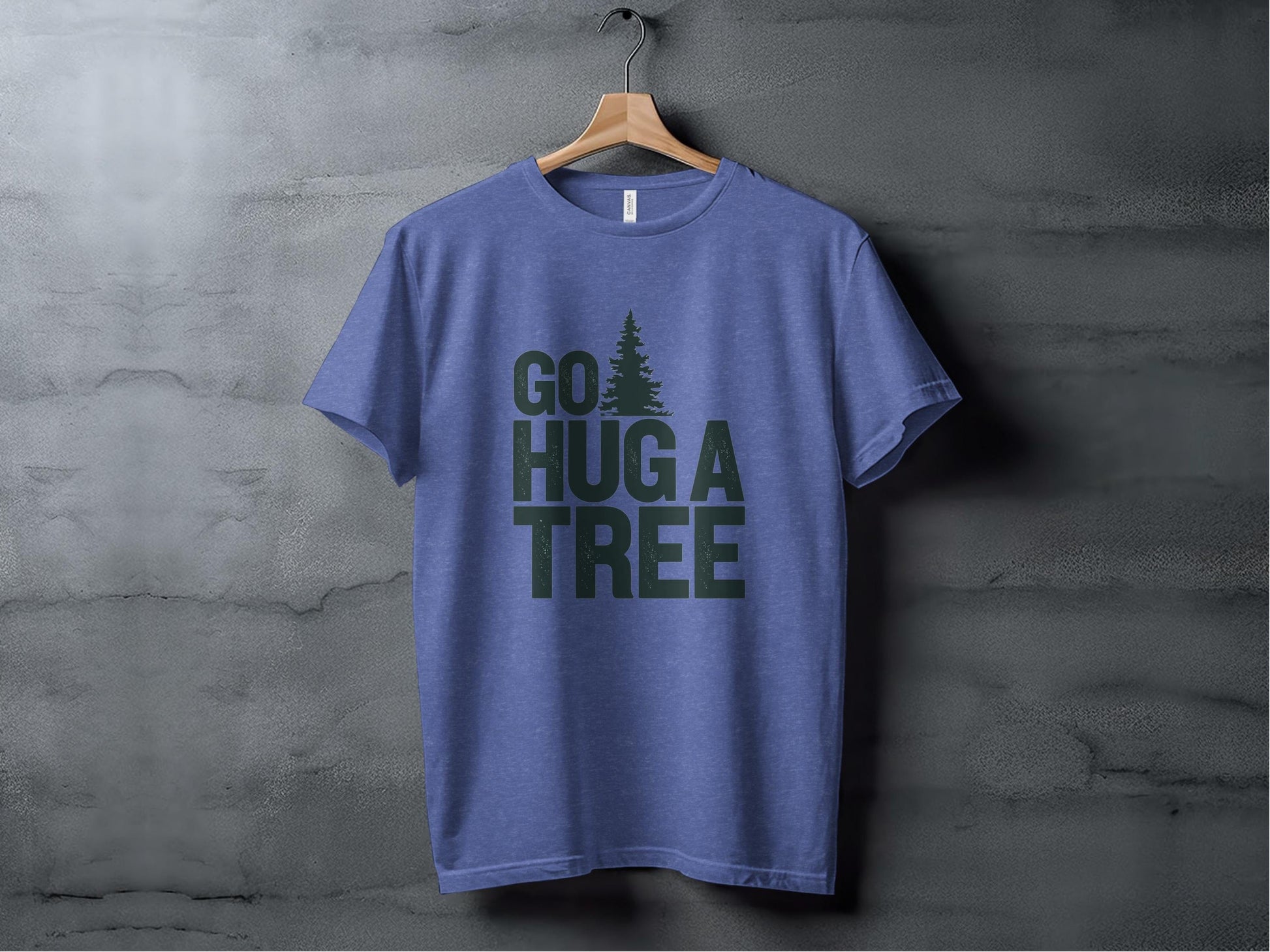 Go Hug a Tree Tee XS / Heather True Royal