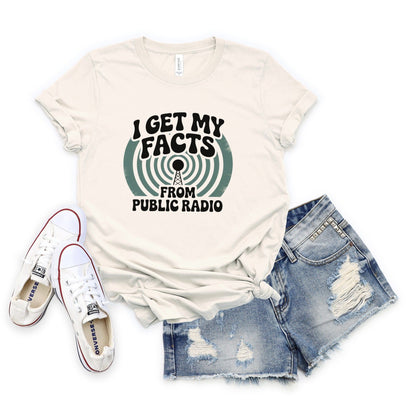 I Get My Facts From Public Radio Tee XS / Natural