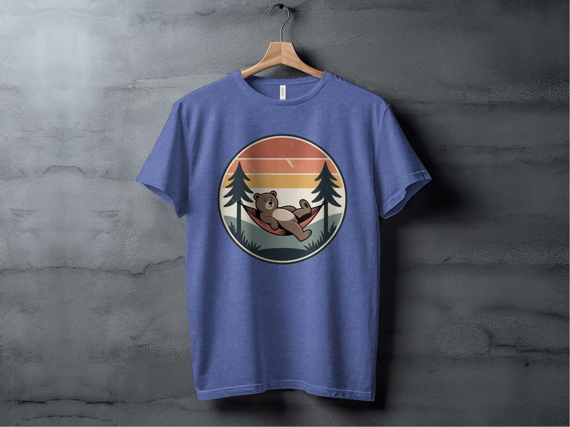 Lazy Day Bear Tee XS / Heather True Royal