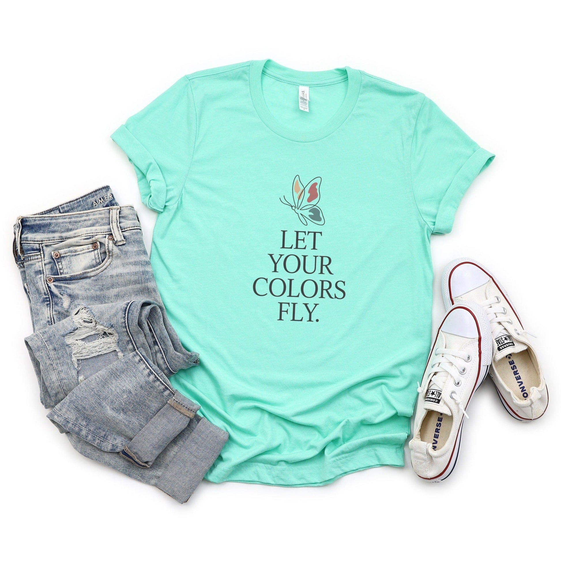 Let Your Colors Fly Tee XS / Heather Mint
