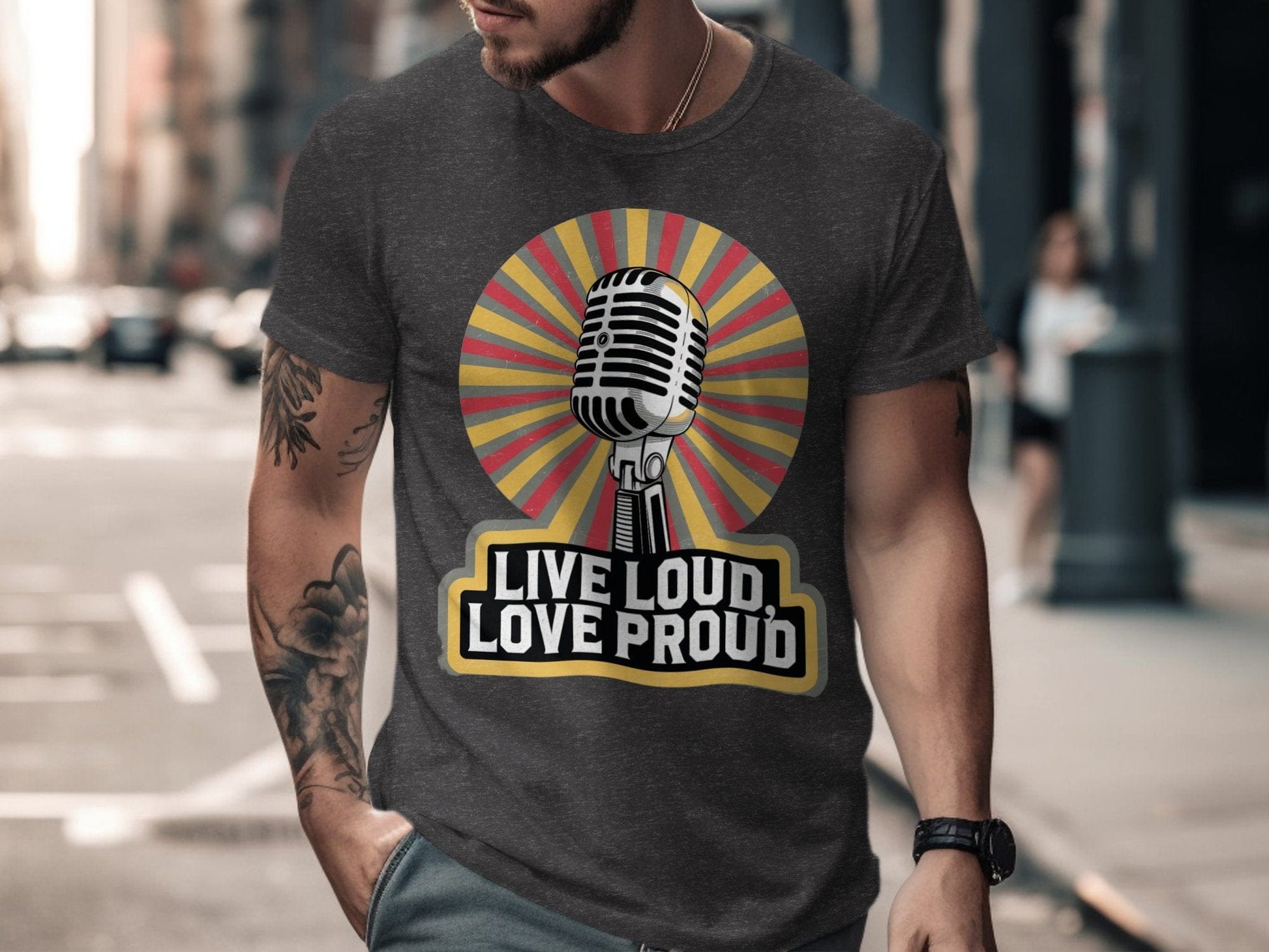 Live Loud, Love Proud Tee XS / Dark Grey Heather