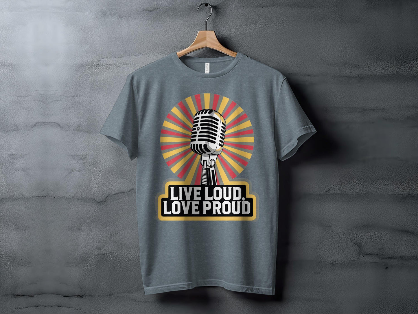 Live Loud, Love Proud Tee XS / Heather Slate