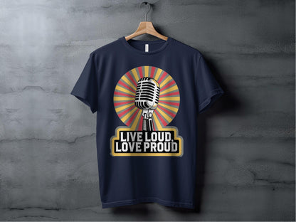 Live Loud, Love Proud Tee XS / Navy