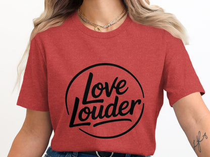 Love Louder Tee XS / Heather Red