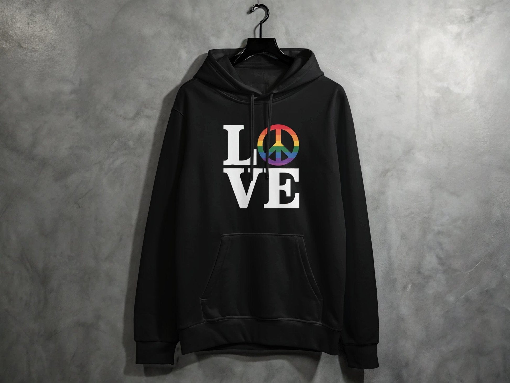 LOVE Peace Sign Hoodie S / Black
