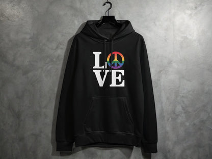 LOVE Peace Sign Hoodie S / Black