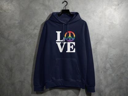 LOVE Peace Sign Hoodie S / Navy