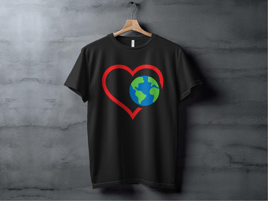 Love the Earth Heart Color Tee XS / Black