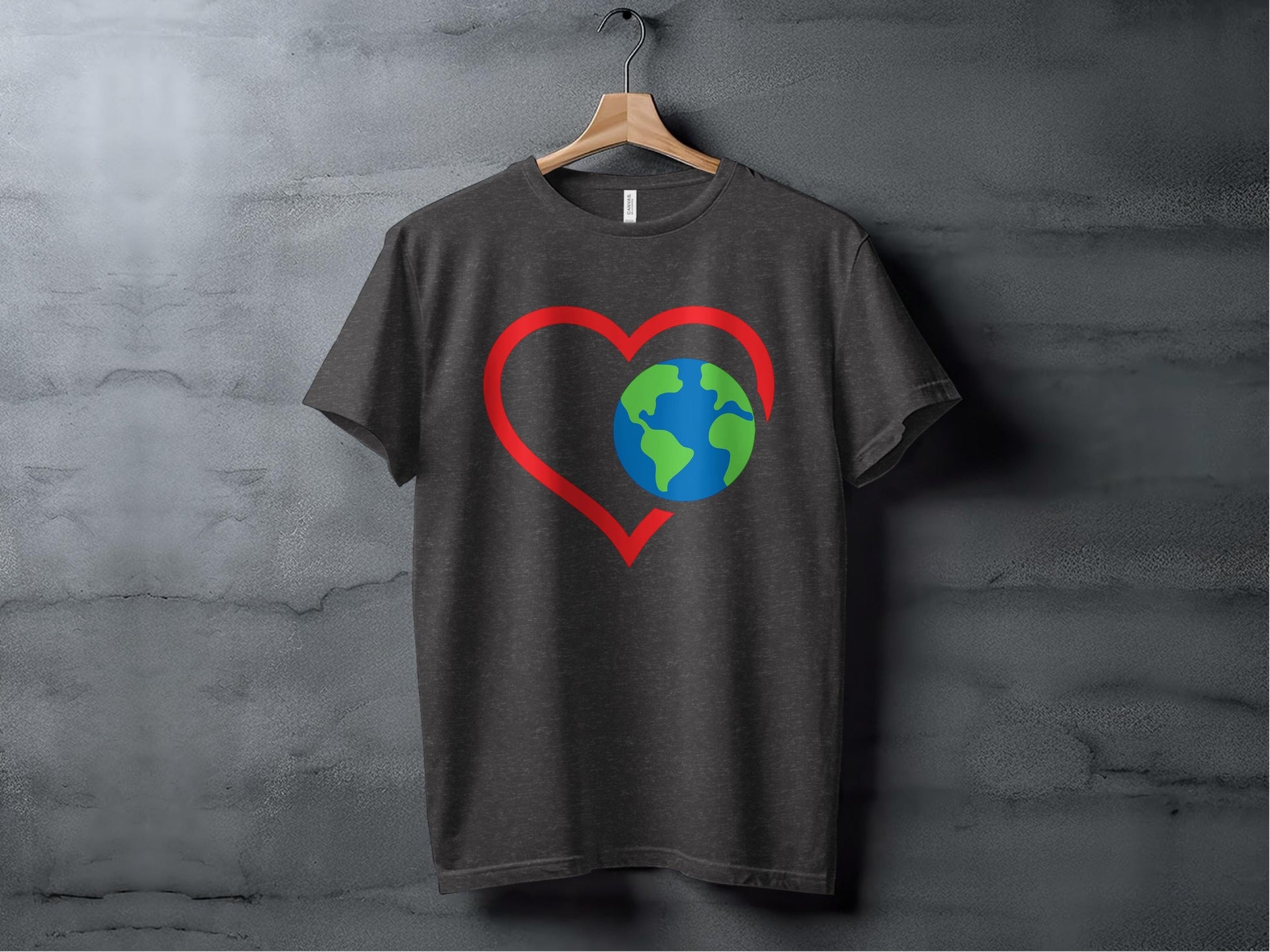 Love the Earth Heart Color Tee XS / Dark Grey Heather