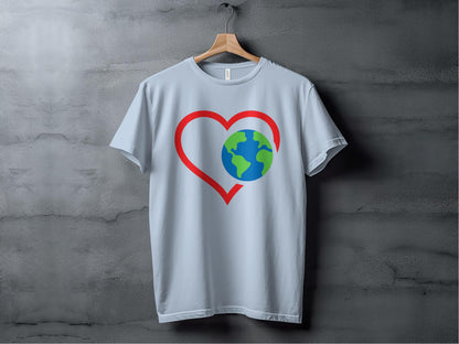 Love the Earth Heart Color Tee XS / Light Blue