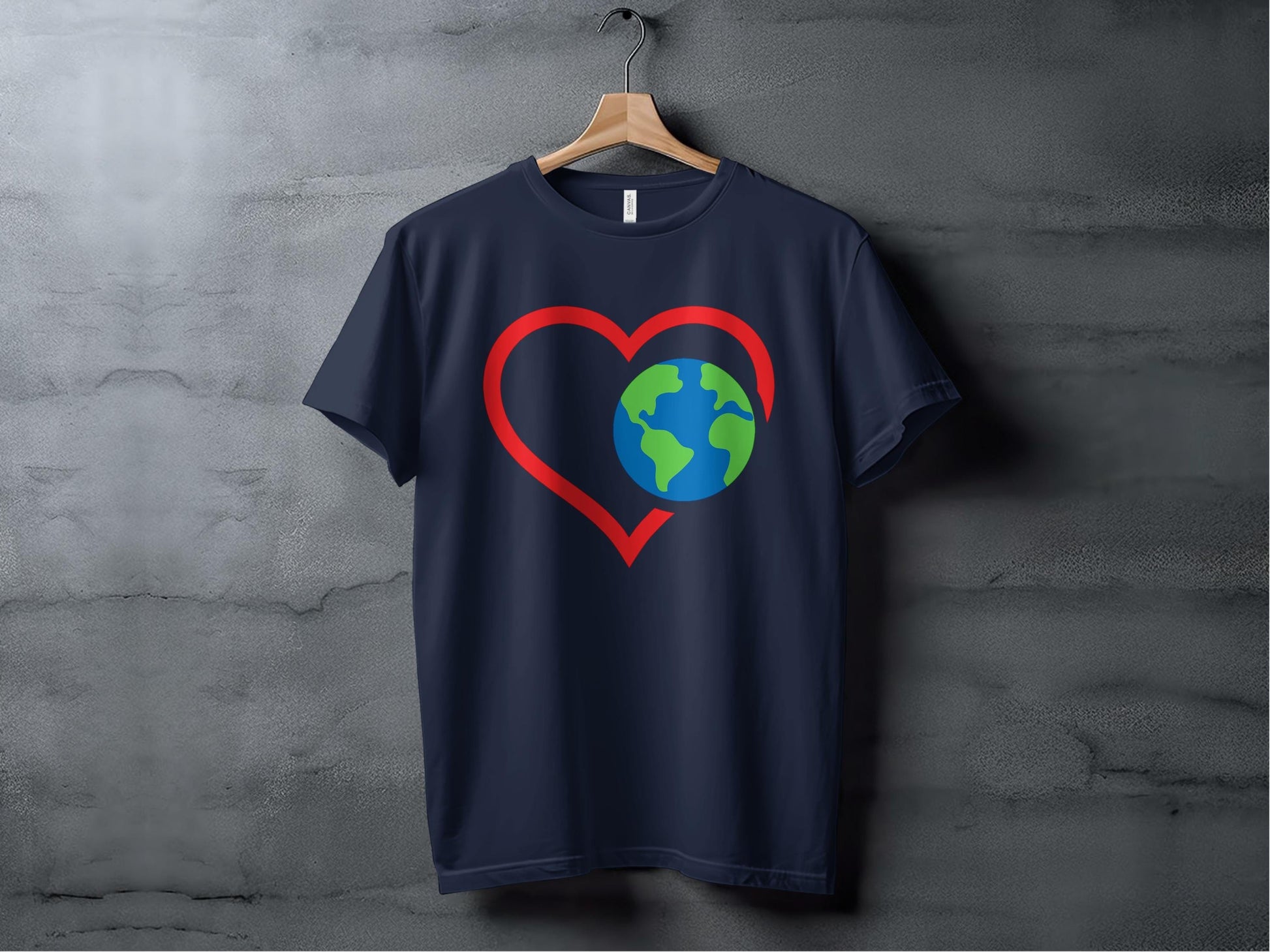 Love the Earth Heart Color Tee XS / Navy