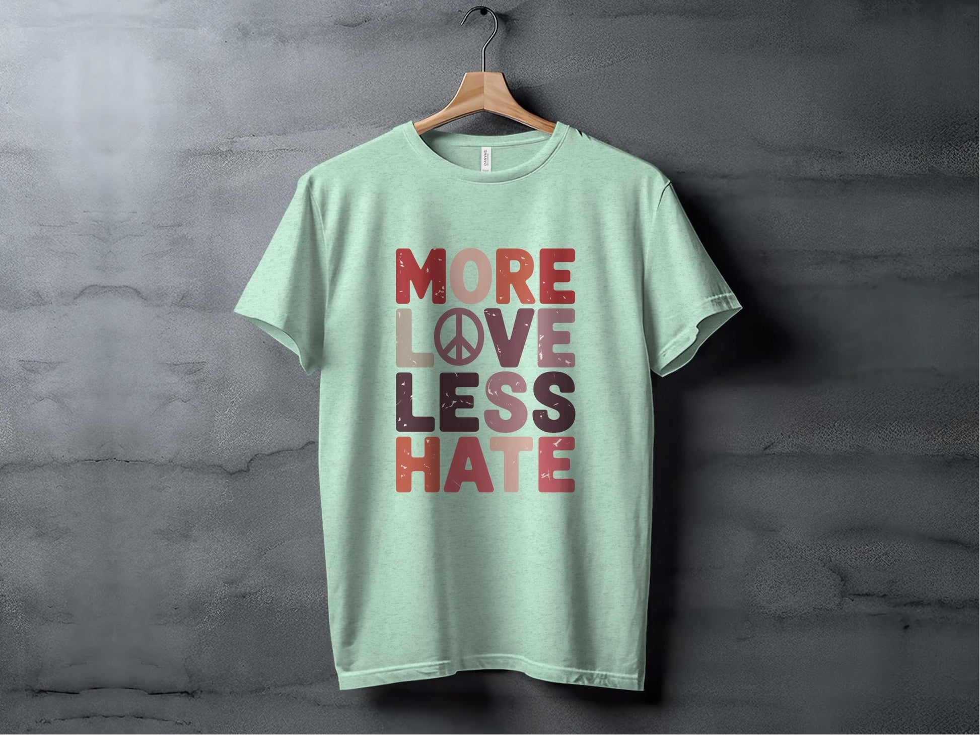 more love less hate XS / Heather Mint