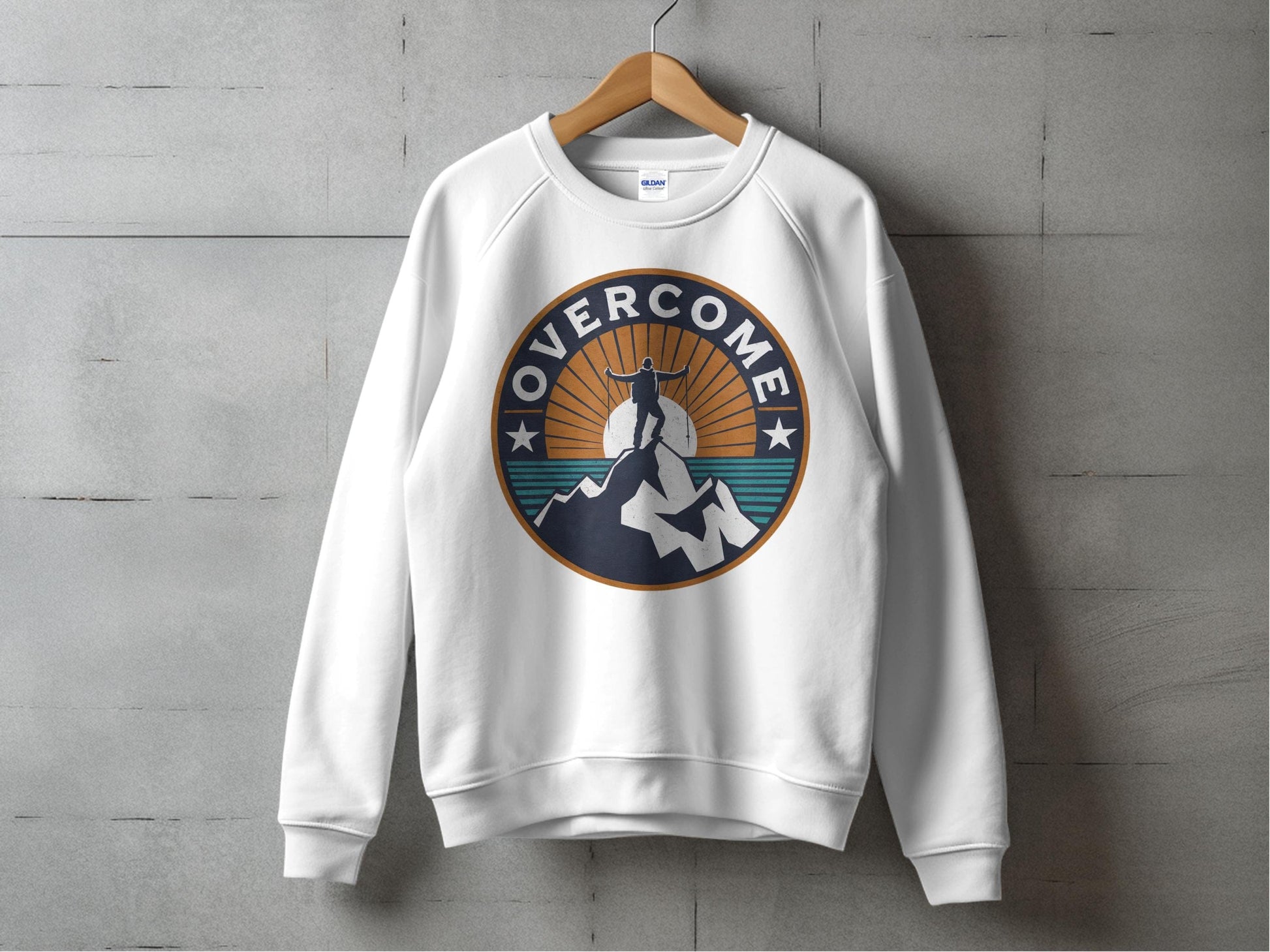 Overcome Mountain Top Sweatshirt S / White