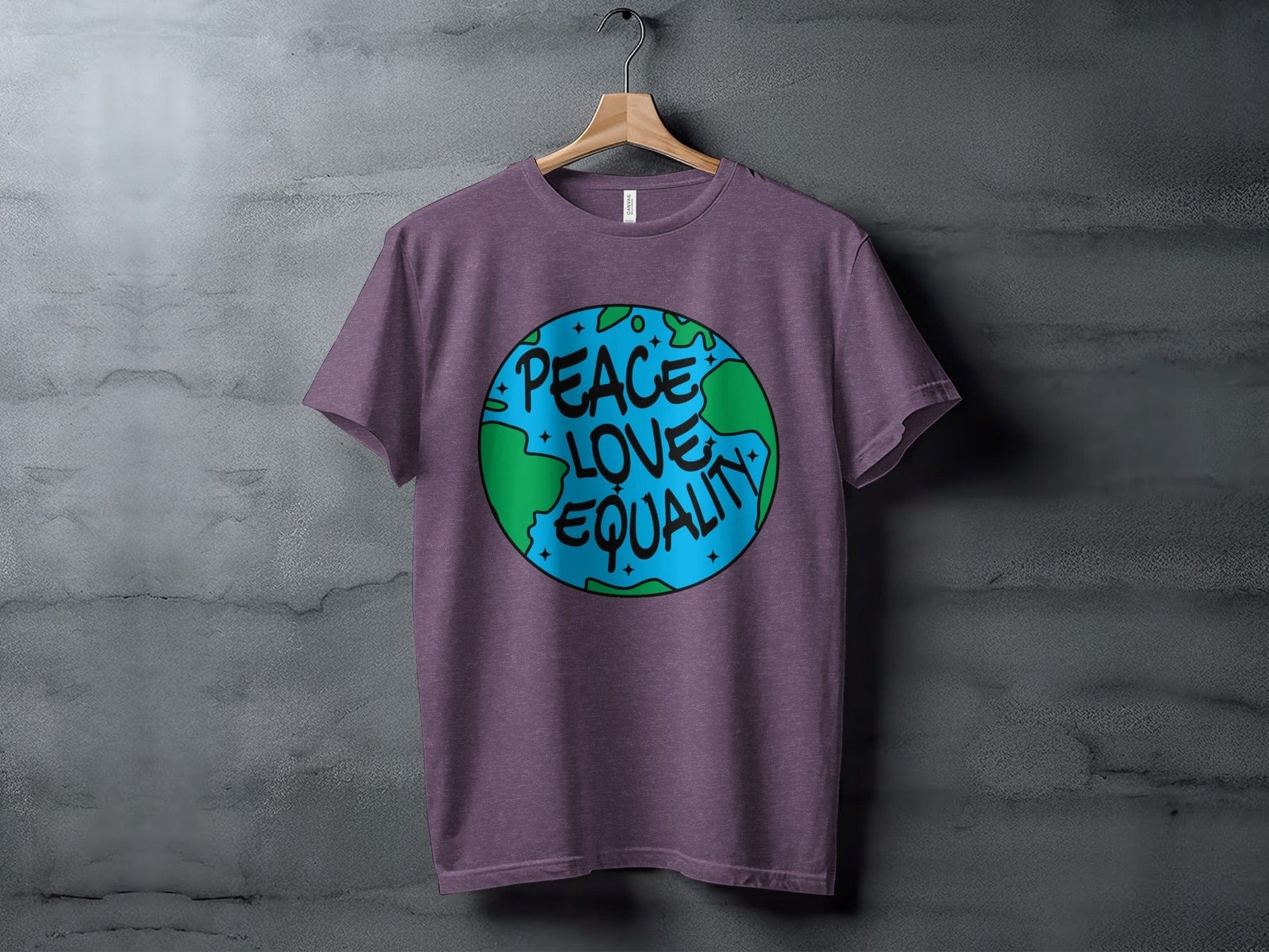 peace love equality XS / Heather Team Purple
