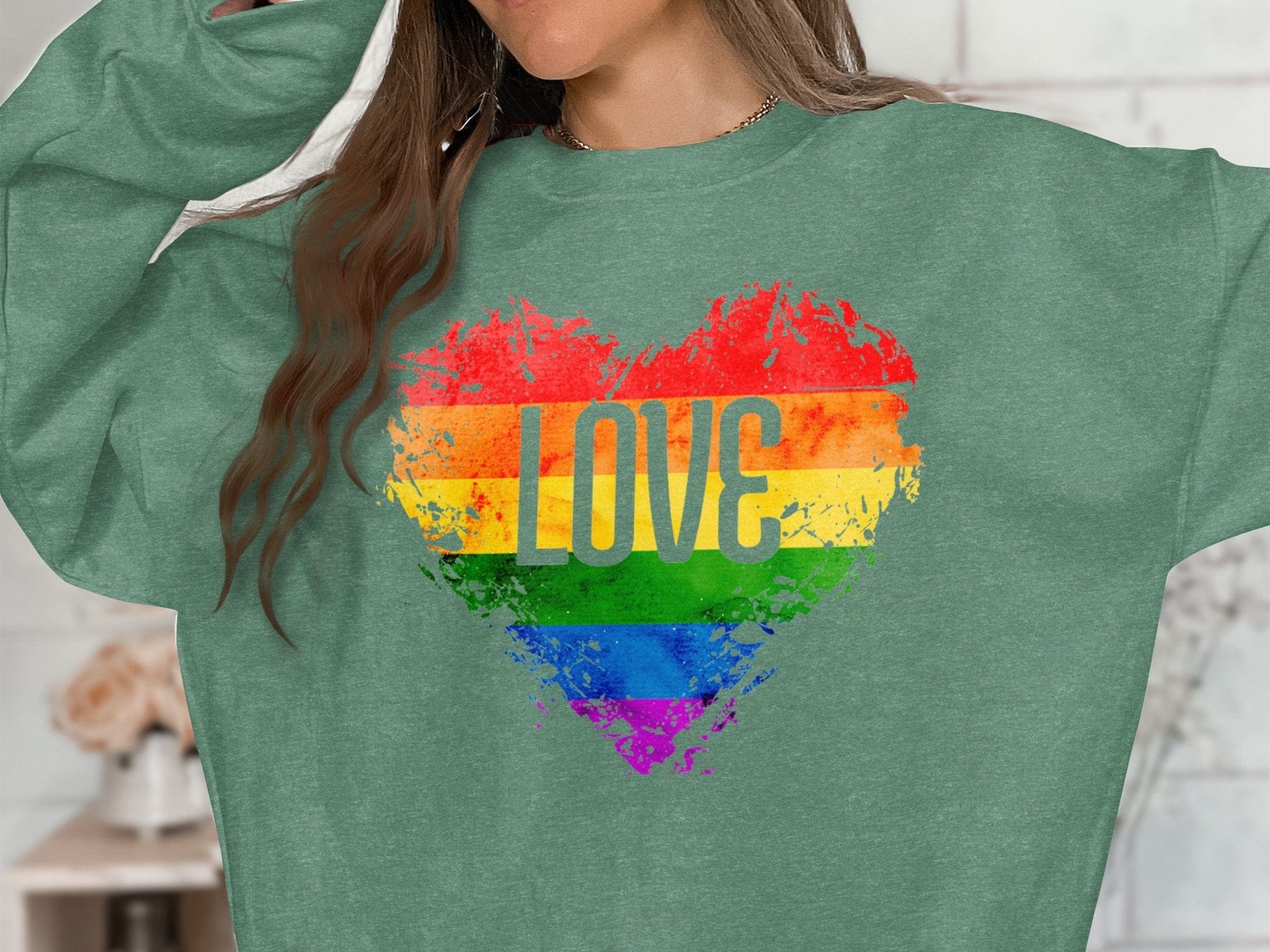 Rainbow Love Heart Sweatshirt