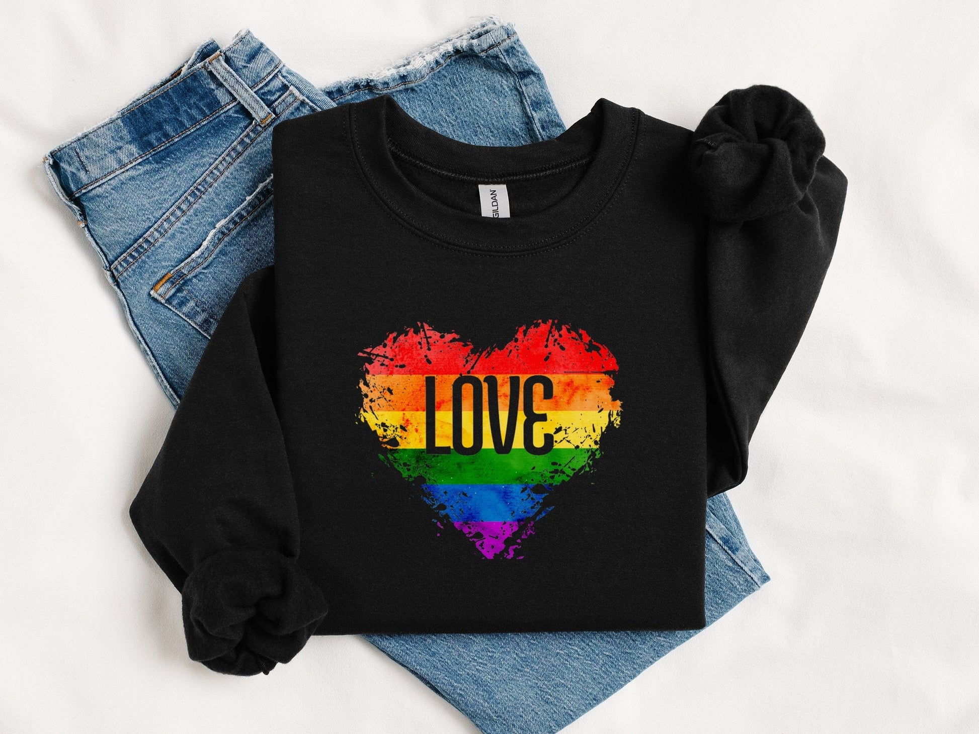 Rainbow Love Heart Sweatshirt