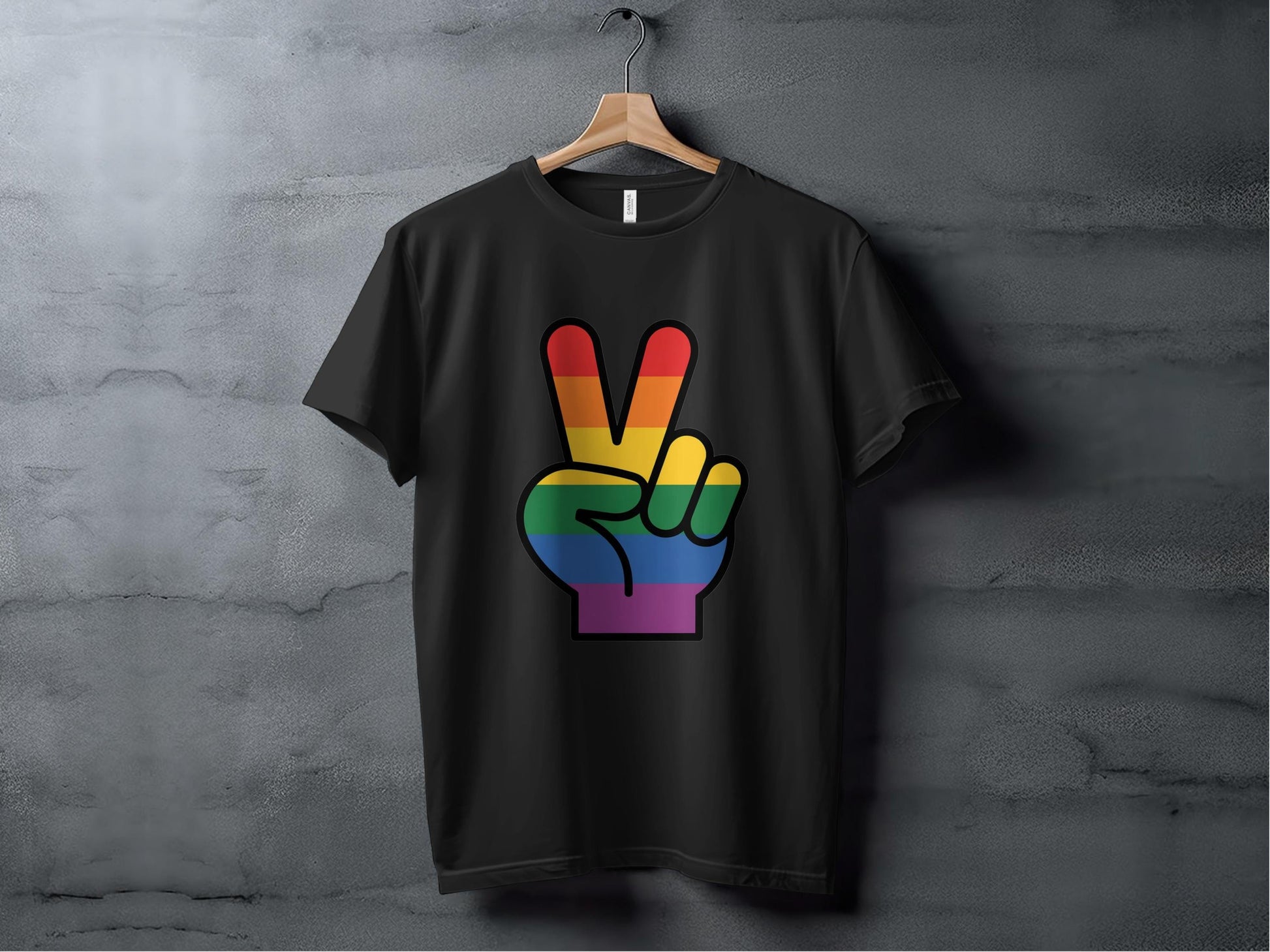 Rainbow Pride Peace Sign Symbol Graphic Design for LGBTQ T-Shirt Sweatshirt Hoodie XS / Black