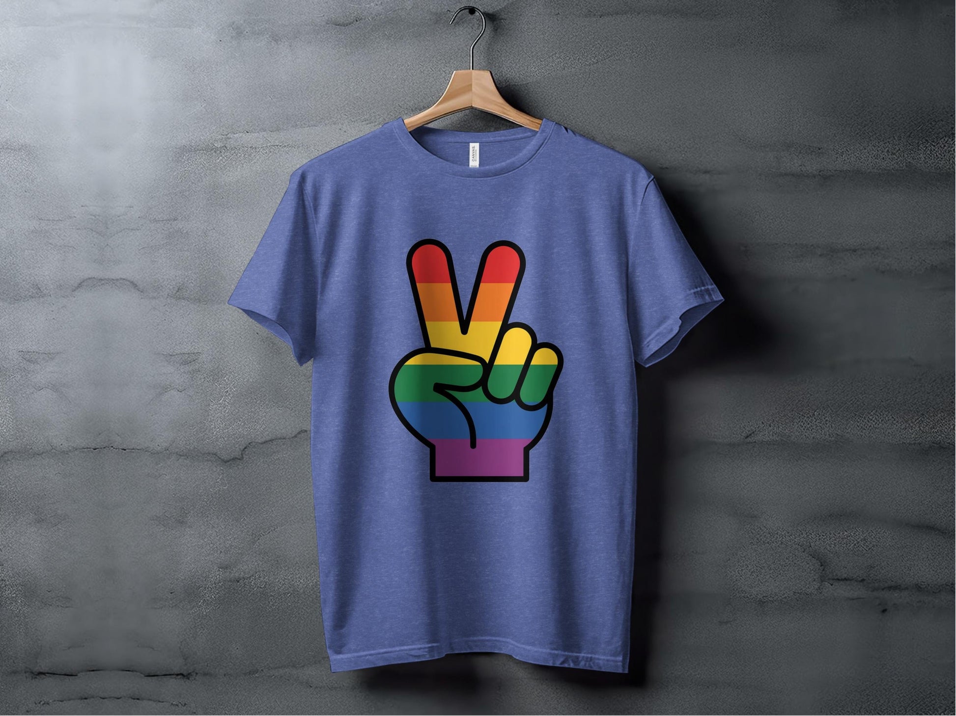 Rainbow Pride Peace Sign Symbol Graphic Design for LGBTQ T-Shirt Sweatshirt Hoodie XS / Heather True Royal