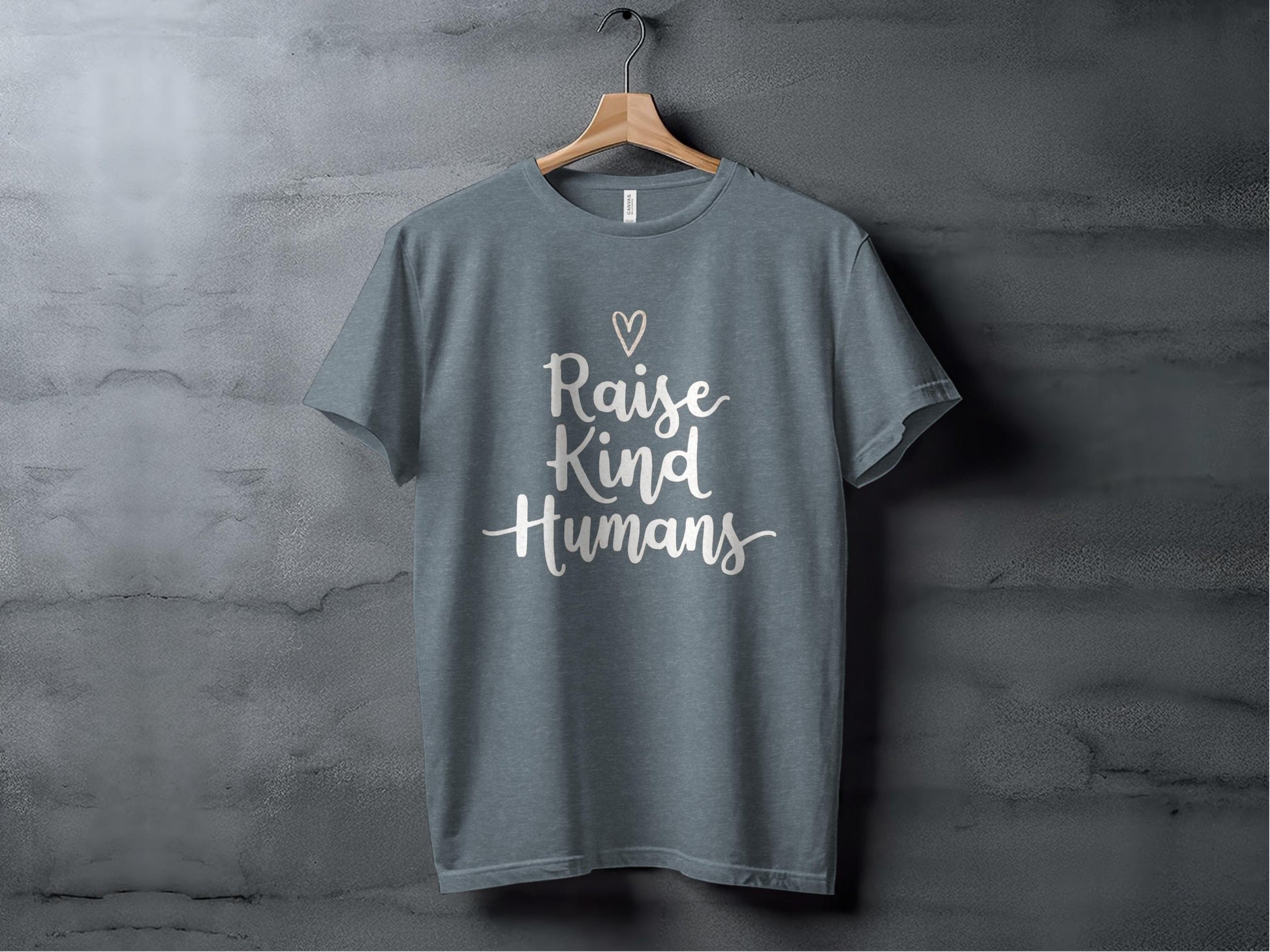 Raise Kind Humans Tee XS / Heather Slate
