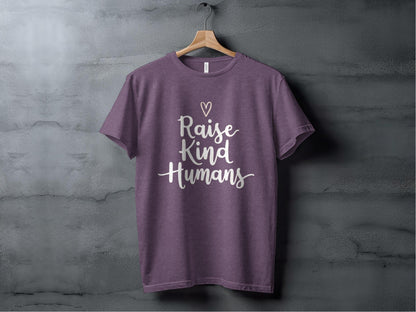 Raise Kind Humans Tee XS / Heather Team Purple