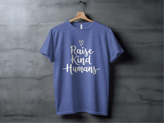 Raise Kind Humans Tee XS / Heather True Royal