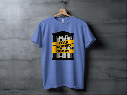 Read Banned Books Tee XS / Heather Columbia Blue