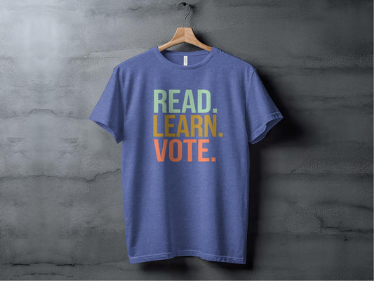 Read Learn Vote Tee XS / Heather True Royal