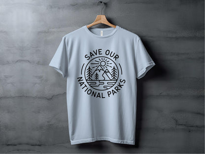 Save Our National Parks Line Art Tee XS / Light Blue