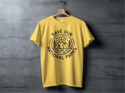 Save Our National Parks Line Art Tee XS / Yellow