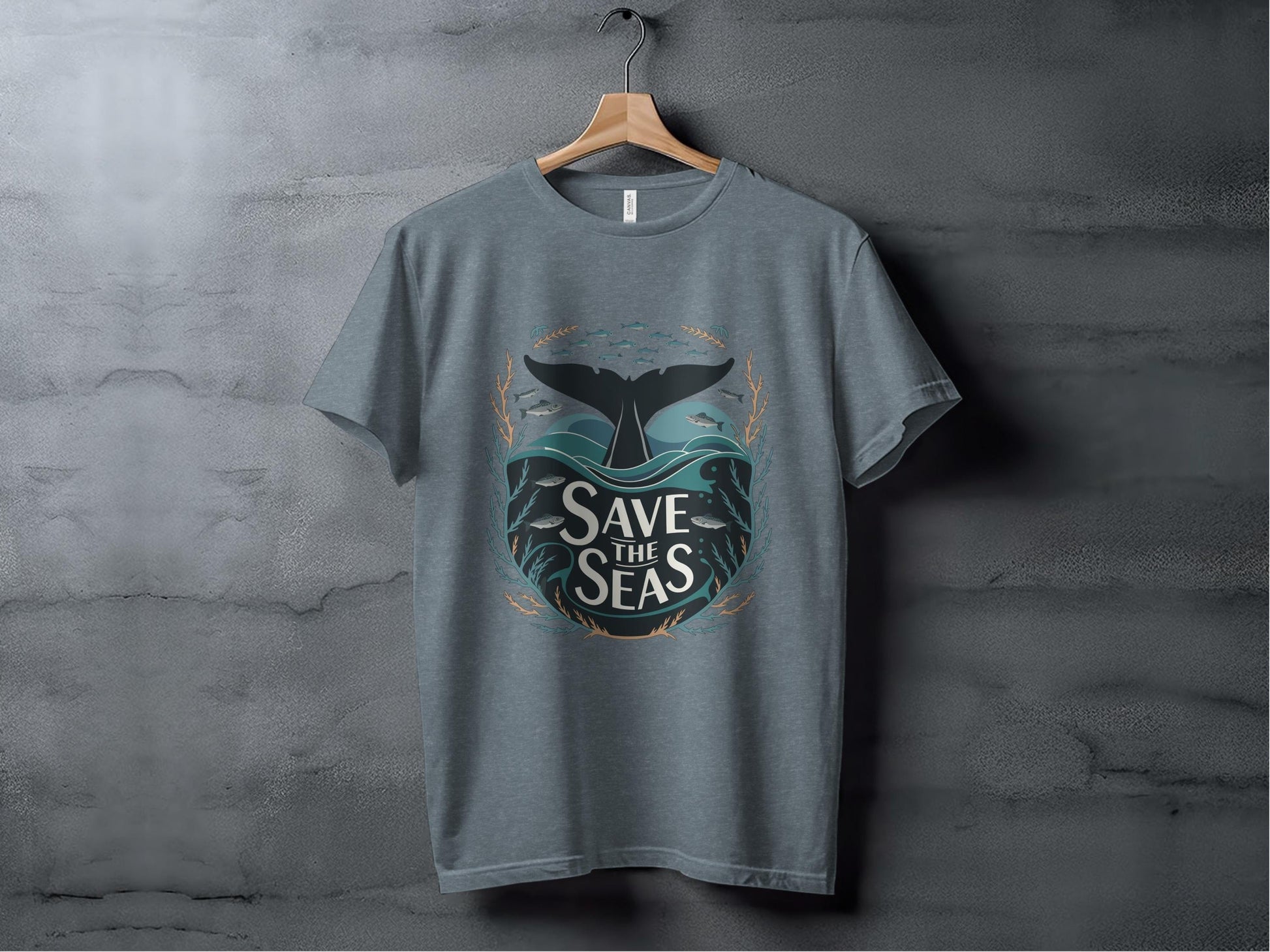 Save the Seas Tee XS / Heather Slate