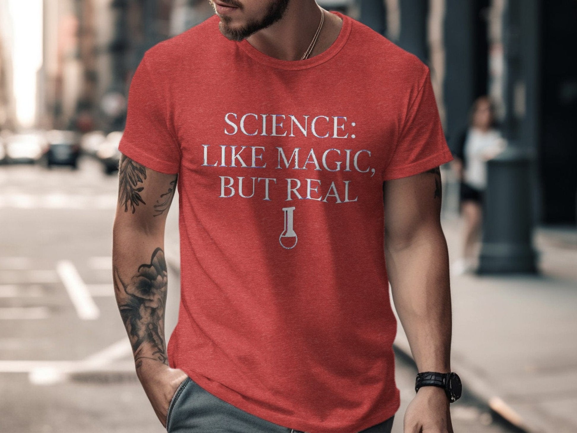 Science: Like Magic, But Real Tee XS / Heather Red