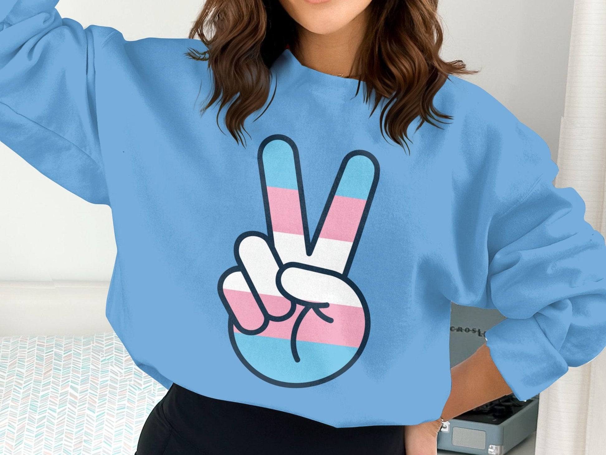 Transgender Pride Peace Sign Sweatshirt