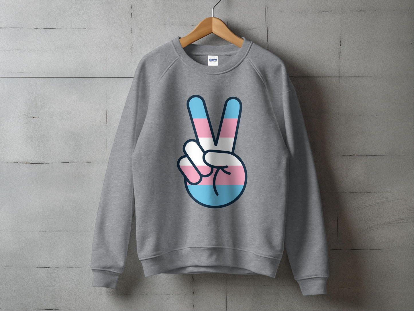 Transgender Pride Peace Sign Sweatshirt S / Graphite Heather