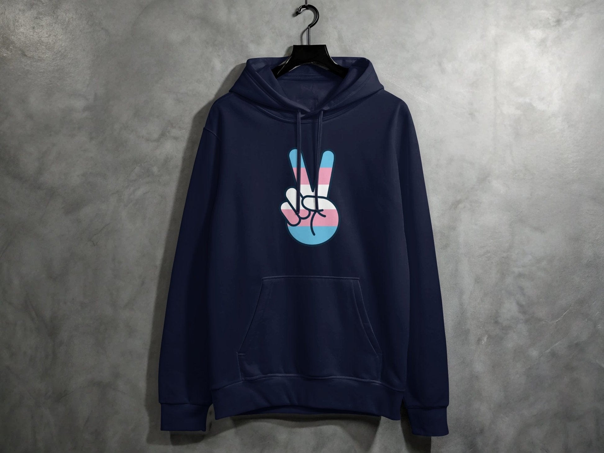 Transgender Peace Sign Hoodie S / Navy