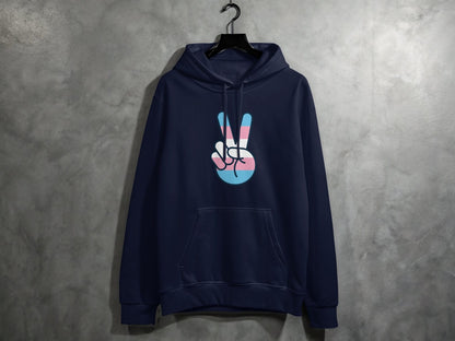 Transgender Peace Sign Hoodie S / Navy